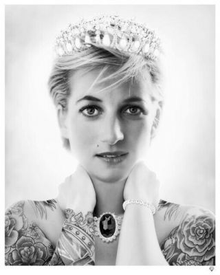 Rare Princess Diana Black And White Glossy 8x10 Photo Print