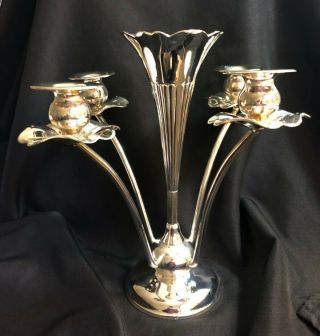 Studio Silversmiths Silver Plated Vase And 4 Candle Candelabra - 11 1/2 "