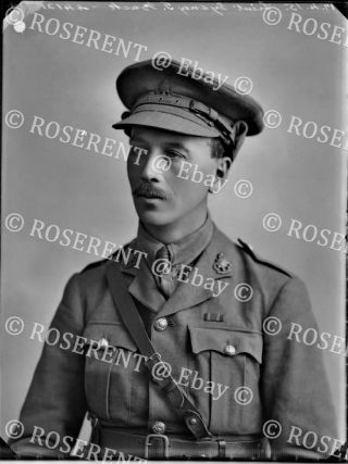 1915 The Royal Sussex Rgt - Lt Sydney T Buck 3 - Glass Negative 22 By 16cm
