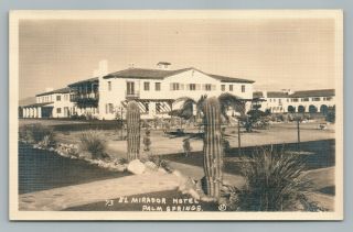 El Mirador Hotel Palm Springs California Rppc Vintage “linen” Photo 1930s