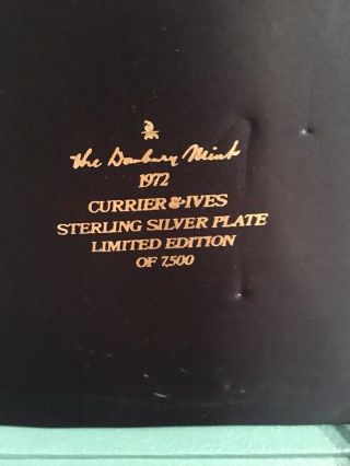 Danbury Sterling Silver Currier & Ives Plate - Christmas The Road 3