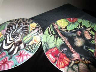 Fitz And Floyd - Rare Exotic Jungle Animal Plates In