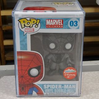 Funko Pop Spider - Man (black & White) 03 Fugitive Toys Excl W/ Hard Protector