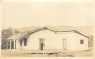 Rppc The Oldest House In Ventura,  California Ca 1910s Vintage Postcard