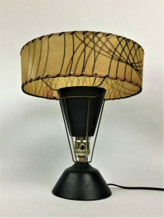 Vintage Mid Century Modern Lamp,  Fiberglass Lamp Shade,  Torchiere Style,