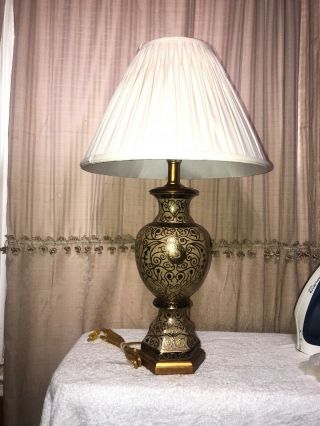 Vintage Bombay Company Traditional Gold Accent Style Ceramic Table Lamp 30”