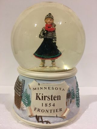 American Girl Kirsten 1854 Minnesota Frontier Hallmark Musical Snow Globe Dome