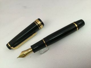 Sailor Professional Gear Sapporo Mini Fountain Pen 14k Fine Nib Black Resin Gold