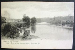 Castle,  Pa,  Postcard - Scene On The Shenango River Undivided Back