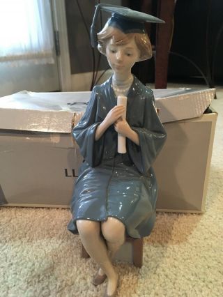 Lladro Girl Graduate Figurine 5199 Mib Daisa 1983 Hand Made In Spain