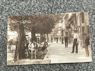 Early Rppc Almena Kansas Ks Downtown W/ Horse And Carriages 1906