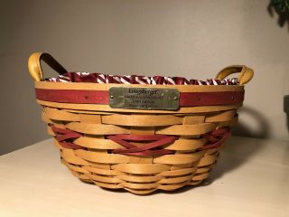 Retired 1999 Longaberger Christmas Popcorn Basket 3 Piece Combo Set