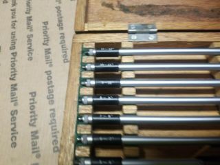 Vintage Mitutoyo 141 - 133 Inside Micrometer set 2 - 12 inch w/ Wooden case 3