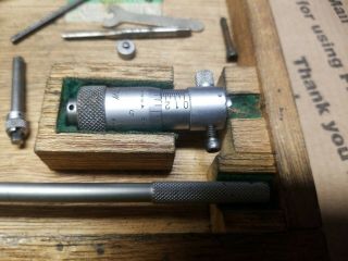 Vintage Mitutoyo 141 - 133 Inside Micrometer set 2 - 12 inch w/ Wooden case 6