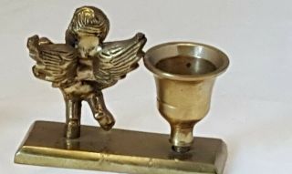 Vintage Cherub Brass Candle Holders set of two 5