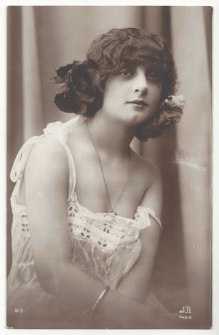 1920 French Photograph - Naked,  Youthful Closeup By Jean Agelou - Lingerie,  Lace