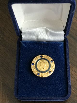Rotary International Paul Harris Fellow Five Sapphire Donor Lapel Pin Origin Box