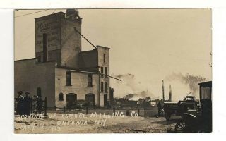 Rare May 7,  1913 Real Photo Postcard – Burning Of Elmore Milling Co,  Oneonta,  Ny