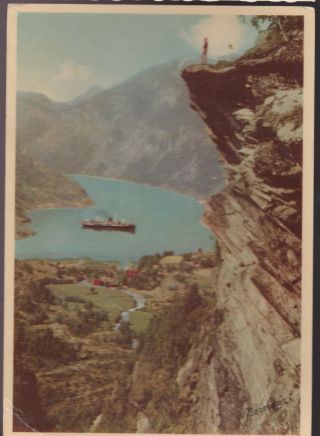Vintage Postcard - Flydalsjuvet - Geirange,  Norway
