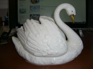 LARGE GOEBEL SWAN PLANTER 12 X 8 X 10 MADE IN WEST GERMANY IN 1969 2