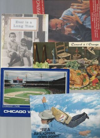5 Advertising Postcards; Rea Express,  Chicago White Sox,  Book,  C.  1970 