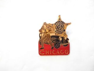 Authentic,  Rare Red Us Secret Service Lapel Pin " Chicago Field Office "