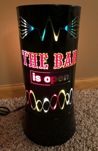 Bar Is Open Light Sign Beer Motion Rotating Retro Lamp