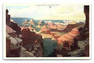Vintage Postcard Fred Harvey W.  R.  Leigh Grand Canyon Arizona