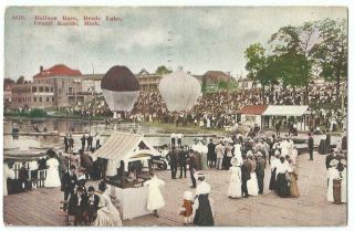 Grand Rapids Michigan Mi Reeds Lake Balloon Race & Spectators 1911