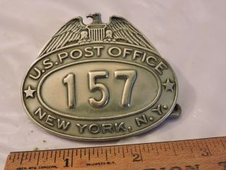Rare Obsolete Us Post Office Department York City York Ny Badge 157 Tdbr