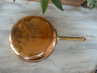 Vintage French Country Style Copper Frying Skillet / Fry Pan