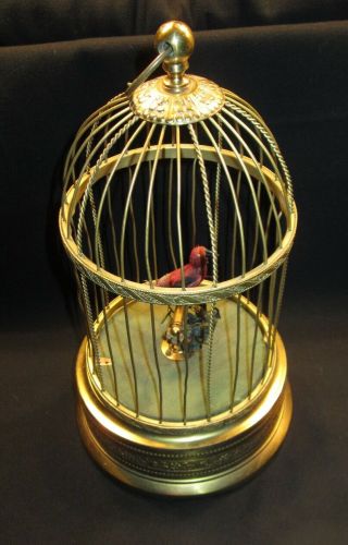 German Whistling Bird In Cage K.  G.  As Found