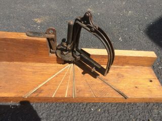 Vintage Antique Grove & Shoemaker London Spring Saw And Cast Iron Miter Saw Box 7