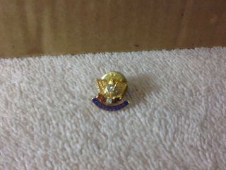 Vtg Collectible Gold Tone Fraternal Order Of Eagles Conductor Stick Bk Lapel Pin
