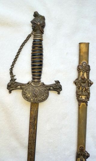 Antique Fraternal Knights Of Pythias Fcb Sword (a)
