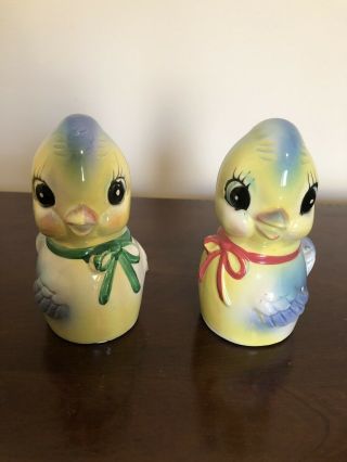 Vintage Blue Bird Salt And Pepper Shakers 4.  25” Commodore Japan