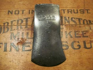 Vtg Farwell Ozmun Kirk Fok Plumb Embossed Single Bit Axe Head Old Antique Tool