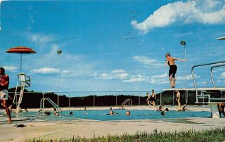 Danville Ohio 1973 Postcard Mohaven Camp Olympic Size Swimming Pool