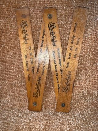 Very Rare 1900’s Studebaker Wooden Folding Advertising Ruler Farm Wagons Antique