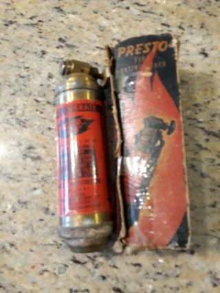 Vintage Presto C B Mini Fire Extinguisher Motorcycle Rat Rod Auto
