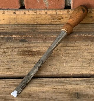 Vintage Winchester 1/2” Beveled Edge Socket Chisel W/handle Old Woodworking Too