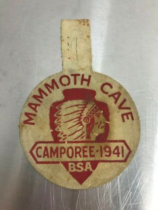 Boy Scout Bsa Mammoth Cave 1941 Camporee Canvas Felt ? Patch Kentucky