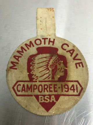 Boy Scout BSA Mammoth Cave 1941 Camporee Canvas Felt ? Patch Kentucky 2