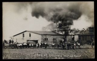 Belvidere Il Illinois C1910 Rp Fire At Columbia Heating Plant 1
