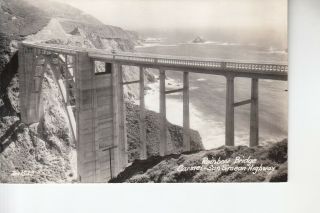 Real Photo Postcard Rainbow Bridge Carmel San Simeon Highway Ca
