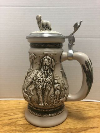 Avon Collectible Stoneware Beer Stein 1991 Great Dogs Of The Outdoors 228666