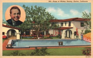 Encino,  California,  Ca,  Home Of Mickey Rooney,  1942 Linen Vintage Postcard G2815