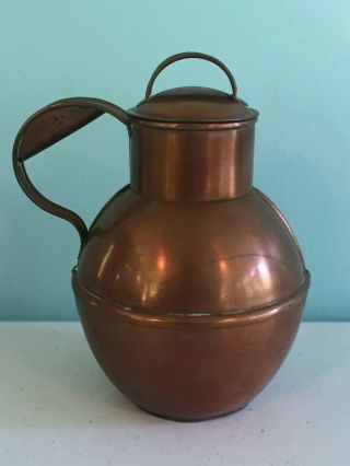 Antique Copper Guernsey Cream Milk Jug Tin Lined Wcc Penney Makers