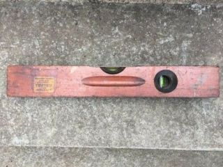 Vintage Stanley Sweetheart Wooden Level No.  104 16 " Usa Cherry Wood