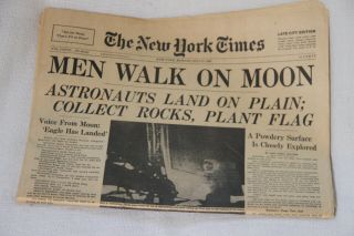 York Times Newspaper Complete July 21st 1969 Apollo 11 Men Walk On Moon